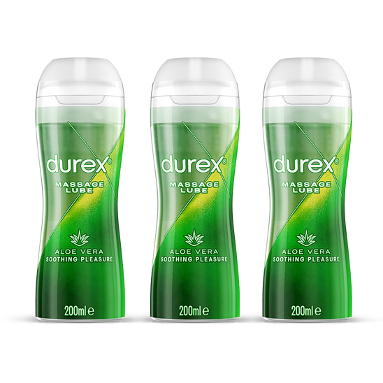 Durex UK Lube 600ml Durex 2 in 1 Soothing Aloe Vera Massage Water Based Lube