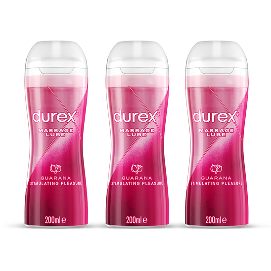 Durex UK Lube 600ml Durex 2 in 1 Stimulating Guarana Massage Water Based Lube