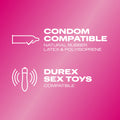Condom compatible Natural rubber, Latex & Polyisoprene; Durex sex toys compatible