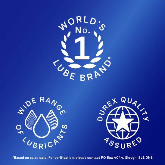 World's no. 1 lube brand based on sales data. For verification, please contact PO BOX 4044, Slough, SL1 0NS; Wide range of lubricants; Durex quality assured