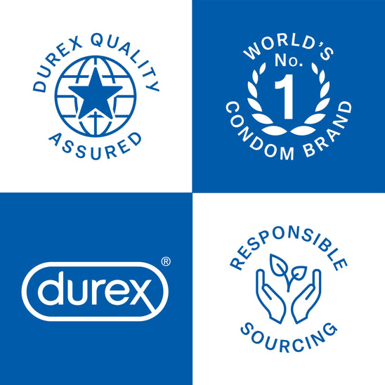 Durex quality assured; World's No. 1 condom brand; responsible sourcing