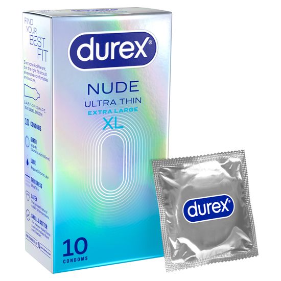 Durex Nude Ultra Thin Wide Fit Condoms 10 pack